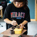Hajeong Lee at work in her studio 2019